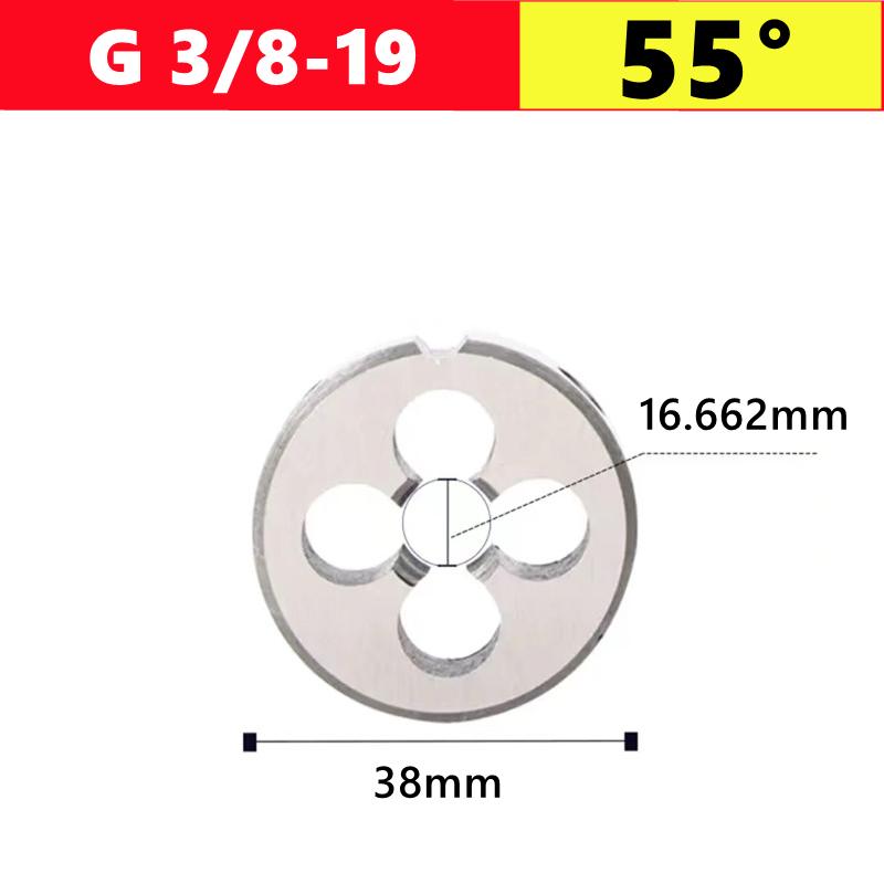 G NPT 55 °/60 ° pipe thread die 1/8 1/4 3/8 1/2 3/4 1 inch 2 inch, used as a tool for tapping external threads of water pipes