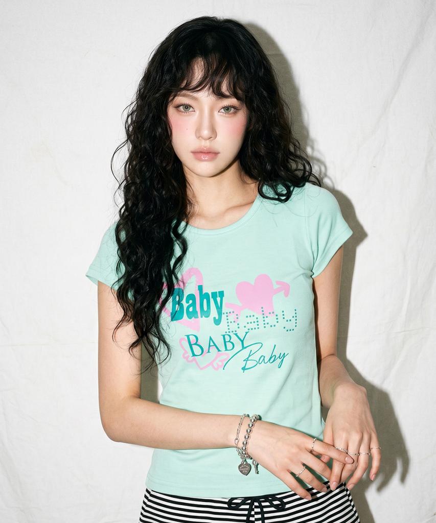 THE GREEN LAB Baby Boat Neck Slim Short Sleeve Tee [Black]