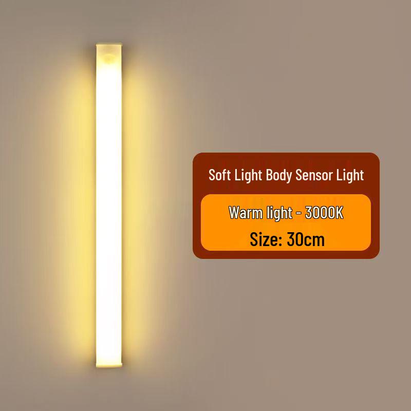 USB Rechargeable LED Motion Sensor Light Strip for Cabinets, Wardrobes, and Aisles