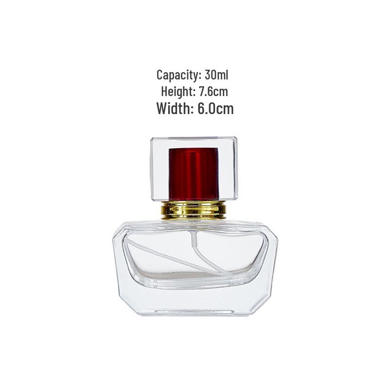 30ml Transparent Glass Perfume Bottle with Thick Base and Spray Nozzle
