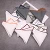 British Men's Formal White Linen-Cotton Pocket Square Handkerchief - Gray Check Design.