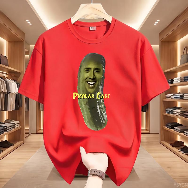 Picolas Cage Fun Nicolas Cage Meme Pattern Tshirt Men Women's Fashion Tshirt Short Sleeve Oversized T-shirt Tops