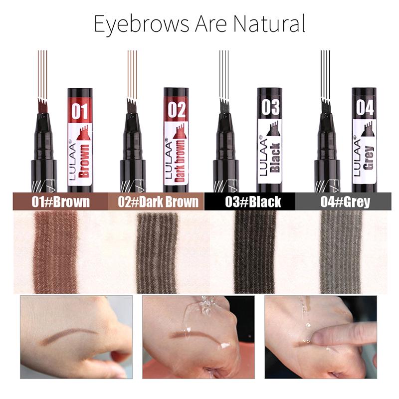Microblading Liquid Eyebrow Tint 4 Tip Brow Tattoo Pen 5 Colors Makeup Paint Eyebrow Liner Pencil