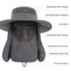 Fishing Hat Breathable Wide Brim Sun Protective Portable Outdoor Sun Hat with Detachable Neck Flap for Beach Outdoor