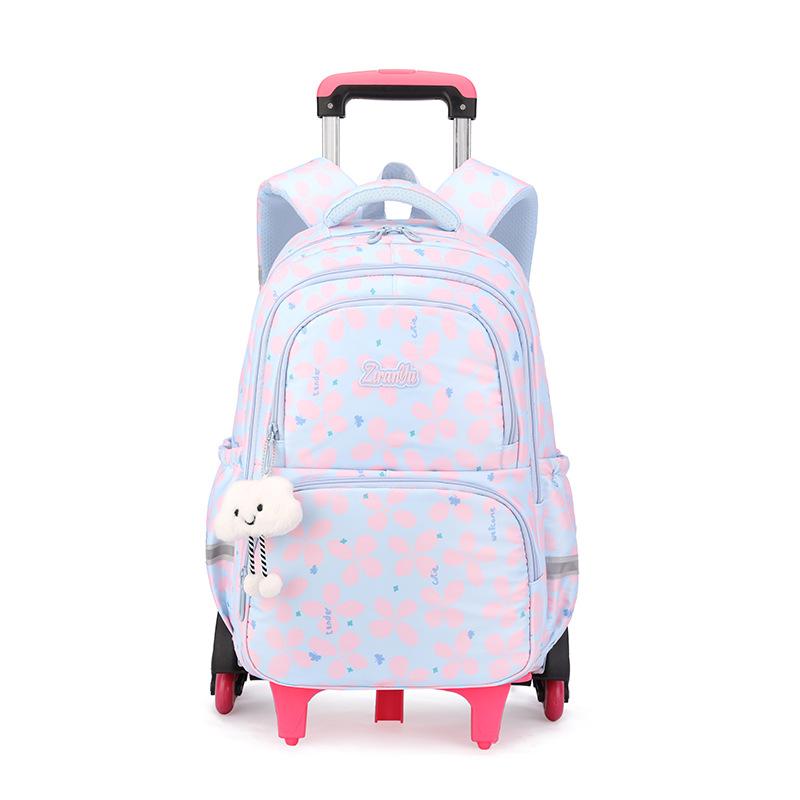 Set Zaino Scolastico Zaino con Ruote per Ragazze Studenti Zaino Trolley con Ruote Borsa Scolastica con Ruote Bagaglio da Viaggio Zaino per Libri