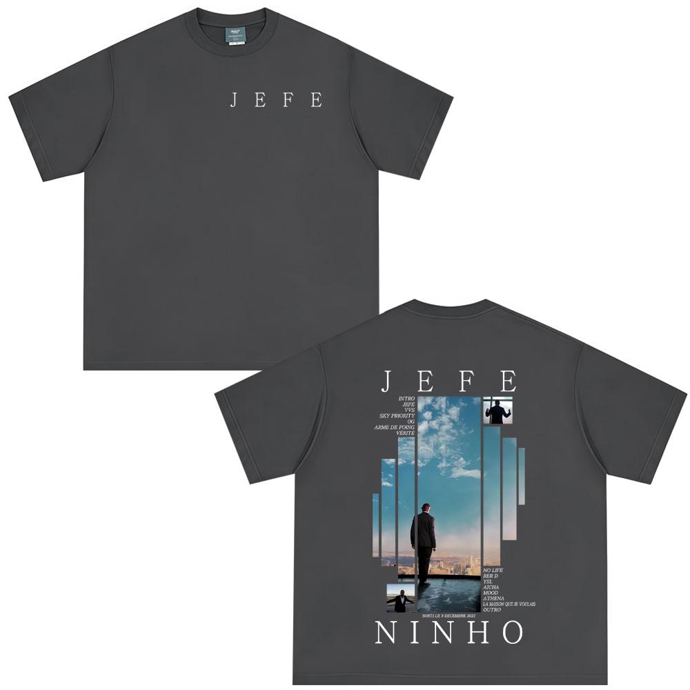 Rapper Ninho Jefe Graphic T-shirt Male Fashion Oversized Streetwear Men Women Tees Hip Hop Pop Music T Shirts Male Casual Cotton