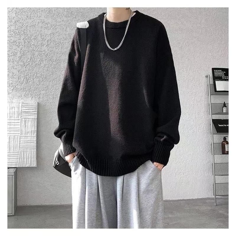 Men S Loose Vintage Knit Sweater Winter Casual Pullover