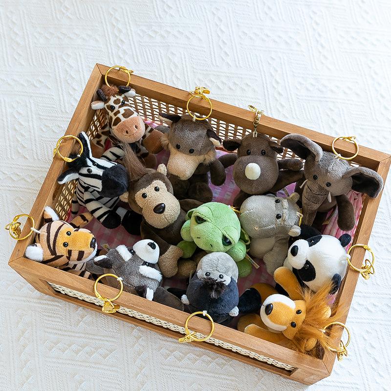 Cute Forest Animal Plush Keychain Jungle Stuffed Doll Bag Charm Phone Strap Pendant Gift