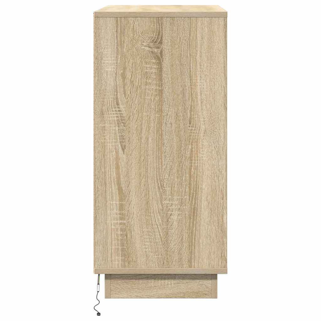 LED Sideboard in Sonoma Oak 71 x 34.5 x 75 cm engineered wood