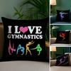 Gymnastics Water Color Pillow Case Sofa Living Room Bedroom Double-sided Printing Square Cushion Nap Time Cushion Cover