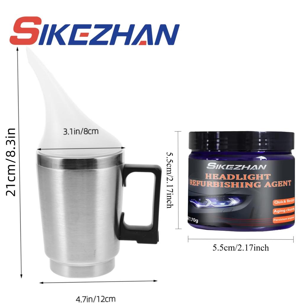Autoscheinwerfer-Restaurations-Kit mit Heizwerkzeugen + Polierpaste, Komplettset Scheinwerferglas-Kratzentferner & Reparatursystem