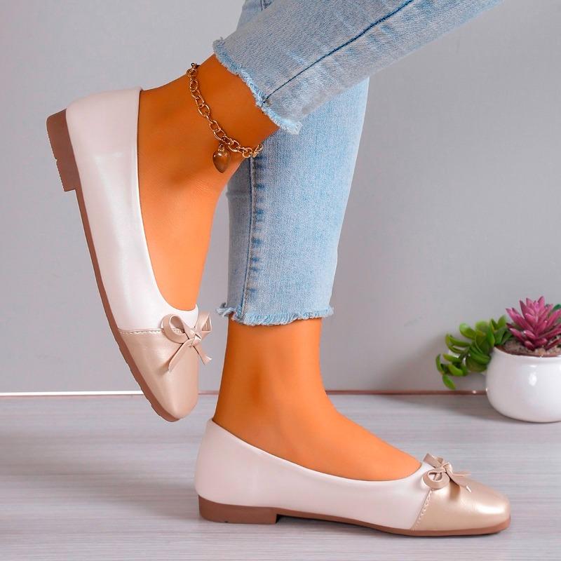 Fashion 2025 High Quality Slip On Women's Flats Outdoor Mixed Colors Bow Tie Soft Bottom Flats Hot Sale Plus Size Casual Walking Shoes