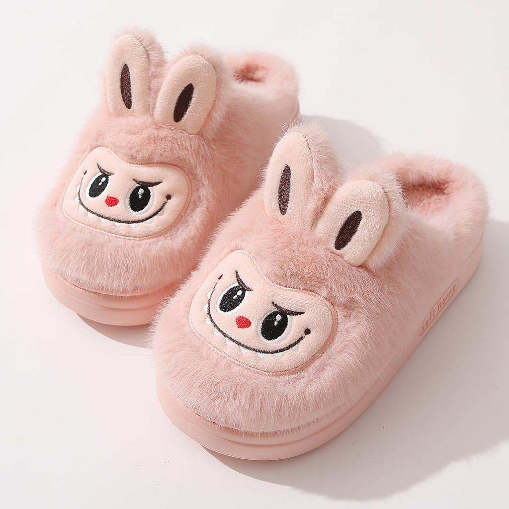 Winter Warm Lovely Frog Cotton Slippers Student Anti Slip Animals Home Platform Plush Slipper Women Funny Outdoor Shoes