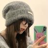 Including Wool, Autumn and Winter, Yarn Pile Hat, Big Head Circumference, Versatile, Gray Cold Hat, Warm Hat, Couple Gift, Ear Protection Knitted Hat