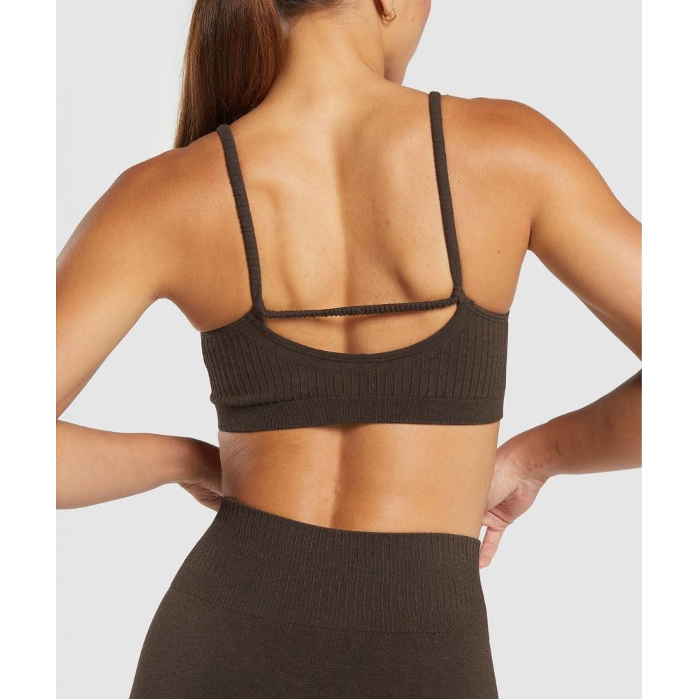 Gymshark Braletă Luxe fără cusături Maro nuc melanj B9a8i Nc1d