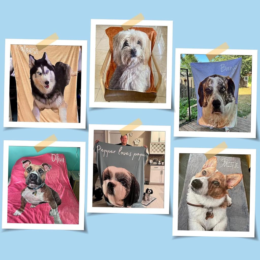 Blanket Pet Dog Flannel Blanket With Po And Name - Pet Animal Female Gift Male Dog Lover Commemorative Gift