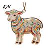 Durable Hanging Figurine 2D Acrylic Goat Christmas Ornament, Farm Animal Car Rearview Mirror Light Reflecting Ornament Charm, Auto Interior