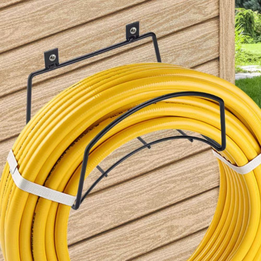 Multifunction Garden Hose Holder Detachable Iron Material Water Hose Stand Heavy Duty Decorative Design Wall Mount Bracket