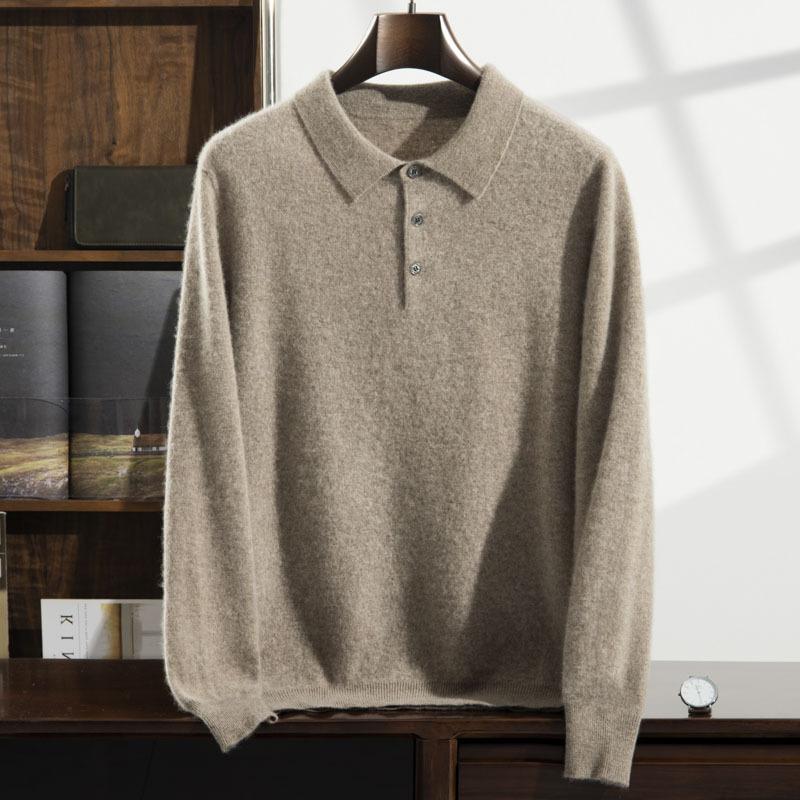 POLO neck cashmere sweater 2025 new flat middle-aged Korean version loose pullover sweater
