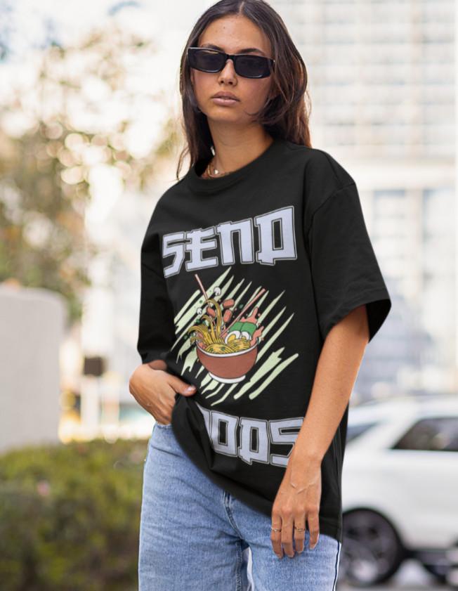 

Send-Noods-Japanese-Noodles-Bowl Otaku Anime Fan Damen Oversize Shirt 2XL