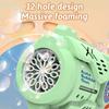 12 Hole Bubble Gun Aerospace Bubble Machine Handheld Fully Automatic Bubble Toy for Children Without Battery and Bubble Water