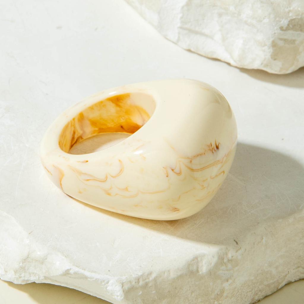 Accessories Geometric Punk Style Retro Ring, Glossy Acrylic Ring Ring Wholesale