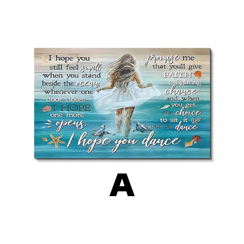 Nordic Minimalist Ocean Canvas Poster - Abstract Figure Art for Restaurants