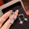 A Pair of Two-wear Zircon Star Earrings, Elegant and Fashionable, Unique Design, Simple and Versatile, High-end Earrings for Women
