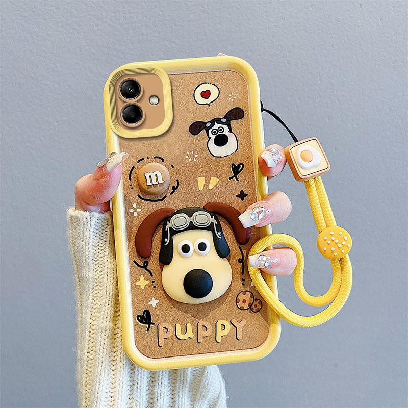 KEYSION Shockproof Case for Samsung A06 4G A05 A04 A04e with Lanyard Silicone Cute 3D Cartoon Doll Phone Cover for Galaxy M04 F04
