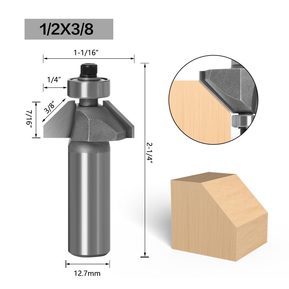 45 Degree Bevel Cutter Woodworking Milling Cutter Trimming Machine Engraving Cutter Head 45 Degree Chamfer Cutter 45 ° Bevel Cutter