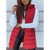 New women's coat solid color medium and long vest hooded slim sleeveless coat women