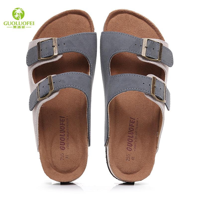 Fashion 2024 Summer Men's Mule Clogs Slippers High Quality Classic Two Buckle Cork Slides Sandals Footwear For Men Women Unisex 35-46
