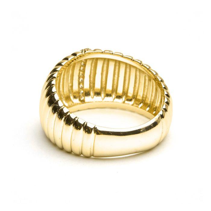 Luxenter Ring In 925 Sterling Silver and Brilliant Zirconia with 18k Gold Finish - Dorane