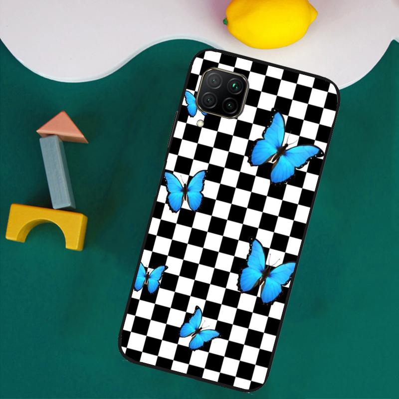 Checkerboard Sunflower For Huawei Nova Y73 Y72 Y70 Y90 Y60 Y61 Y91 12s 12i 11i 8i 9 10 SE P40 Lite P30 P60 Pro Case