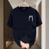 T-Shirt Top Versatile Heavy Men'S And Women'S Same Style Printed Classic Letter M Round Neck Pure Cotton Short Sleeves