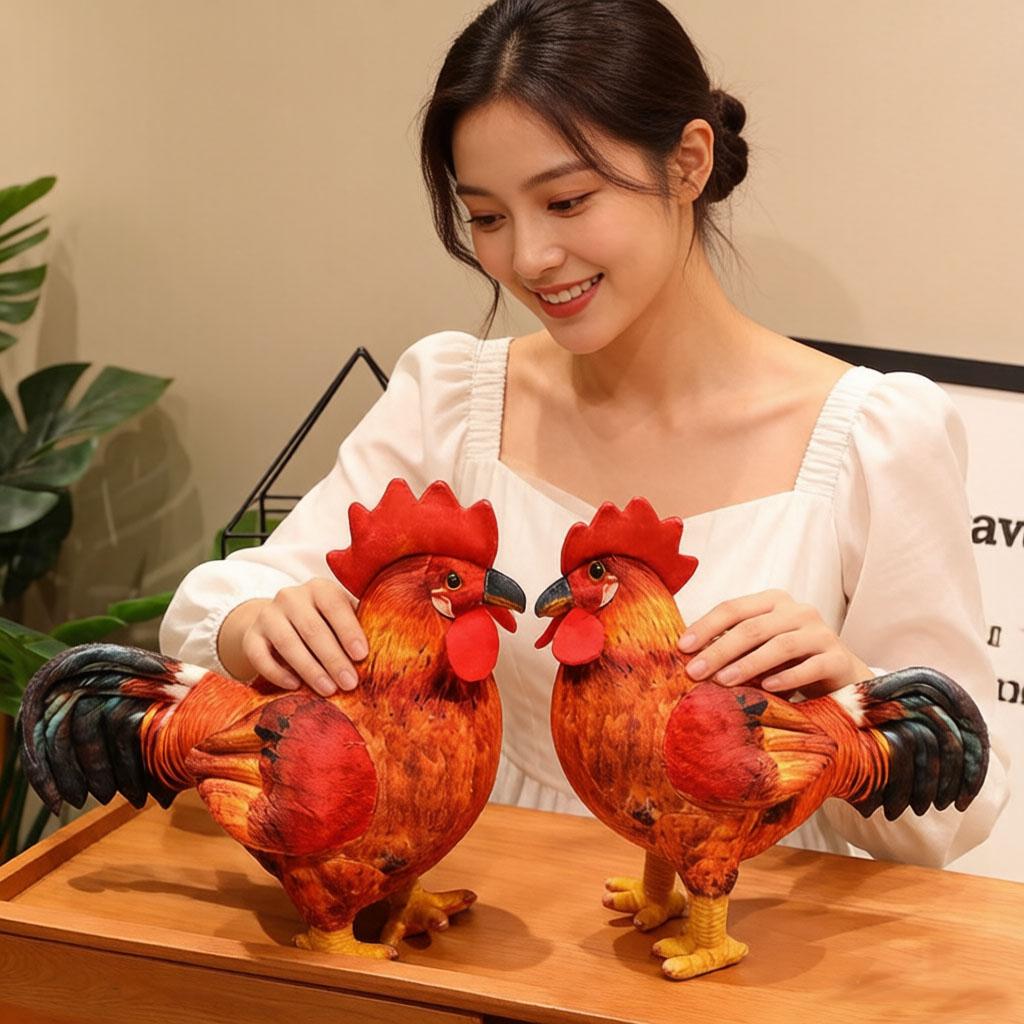 Household Items No.2 Unisex Simulation Cock Rooster Plush Pillow Stuffed Standing Farmland Animal Doll Home Decoration Birthday Gift