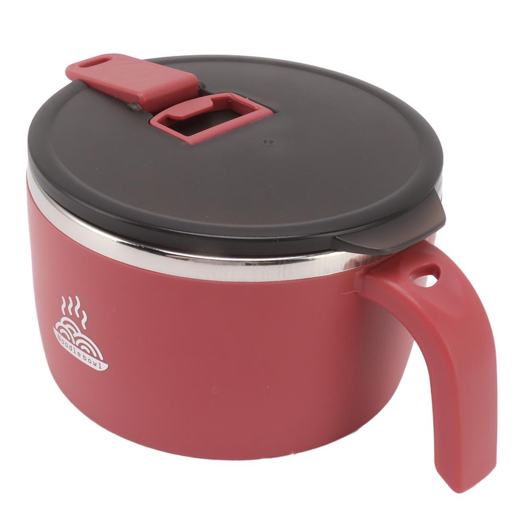 Stainless Steel Instant Noodles Bowl 900ml Noodles Bowl with Lid for Student Dormitory Office Worker