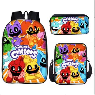 Brain Secret Service Inside Out Cartoon Three-Piece Set School Bag School Bag School Backpack Backpack
