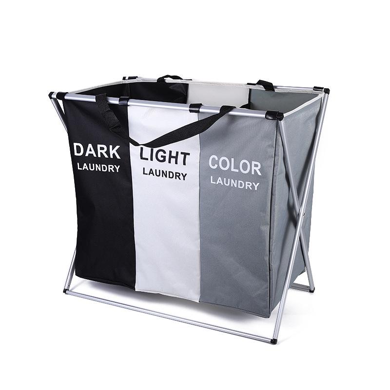 Foldable Oxford Cloth Laundry Basket - Single & Multi-Compartment Options for Bathroom Storage