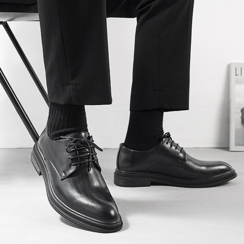Fashion Brand Mens Brogues Dress Shoes Flat Party Office Business Shoes Male Footwear Black Brown Grey D620