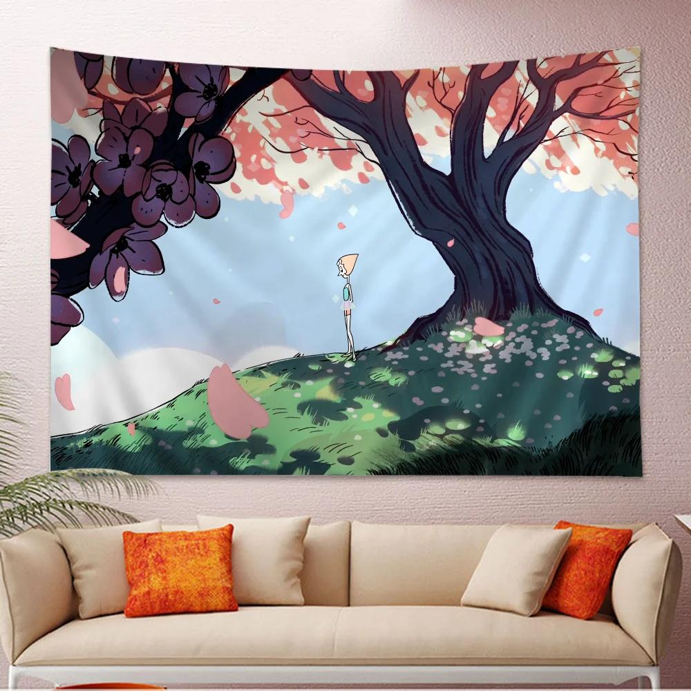 Cartoon Steven Universe Anime Tapestry Hanging Tarot Hippie Wall Rugs Dorm Home Decor