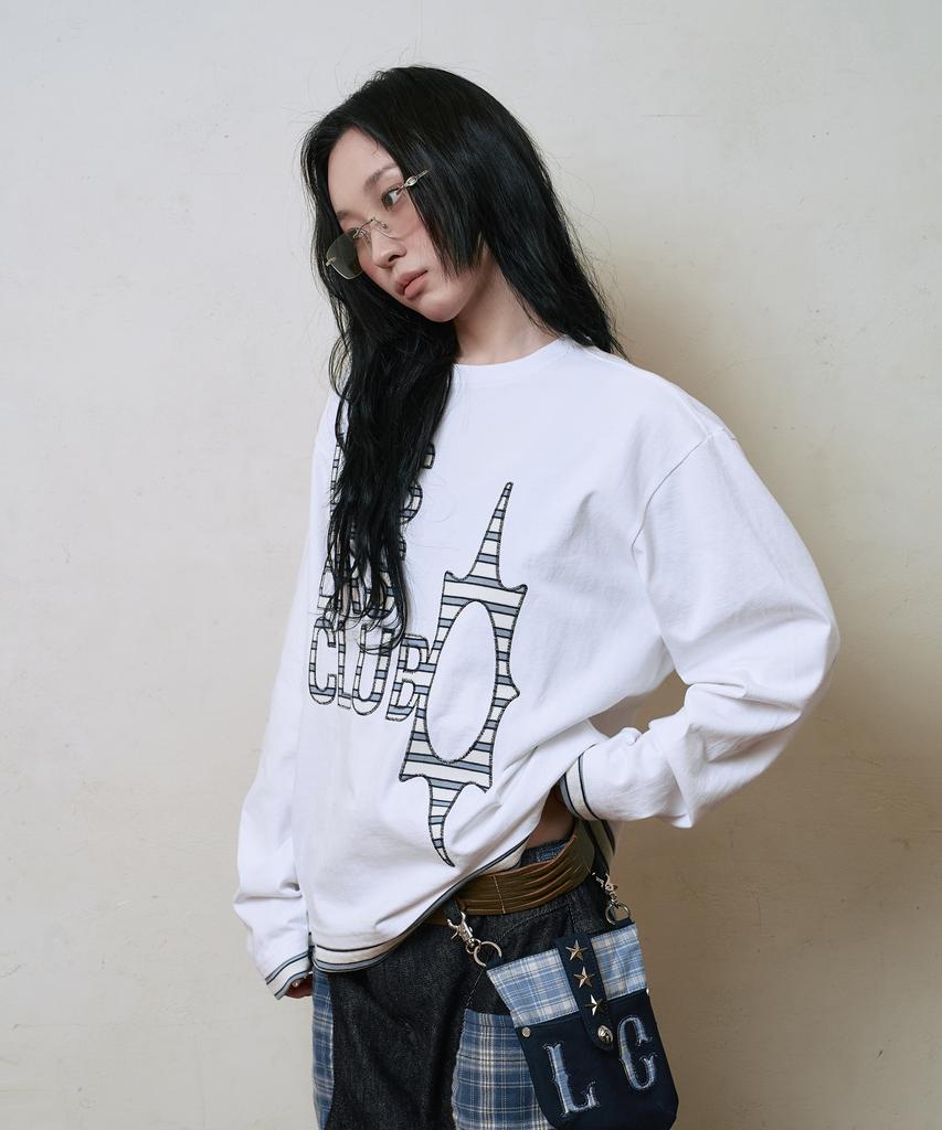 Lujeoseukeulleob Logo Layered Long Sleeve T-Shirt White