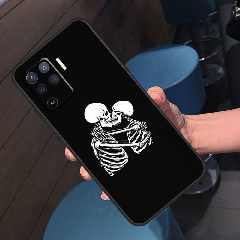Skeleton Art Case For Oppo A40 A60 A80 A18 A38 A58 A78 A98 A96 A76 A16 A94 A74 A54 A15 A17 A57 A77 A5 Pro