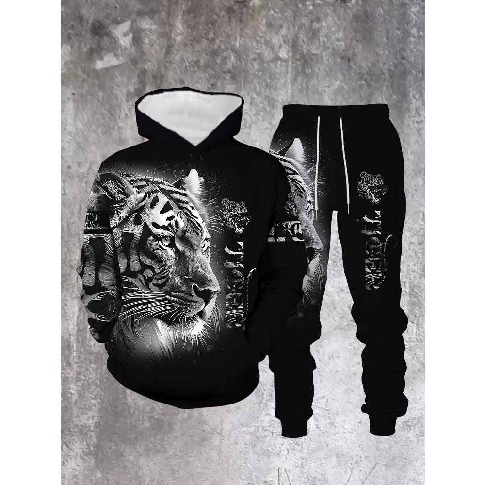Winter und Herbst Heißer Verkauf Neues 3D-bedrucktes Sweatpants- und Hoodie-Set Sportbekleidung Herrenbekleidungsset Street Sportswear Anzug