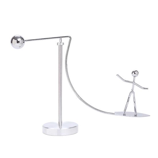 Balance Art Sculpture Interactive Kinetic Decoration Surfing Figure Skier Balancing Tabletop Figurine for Stress Relief Home Office Desk Shelf