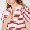 ONLY Women's Heart Embroidered Striped Lapel T-shirt