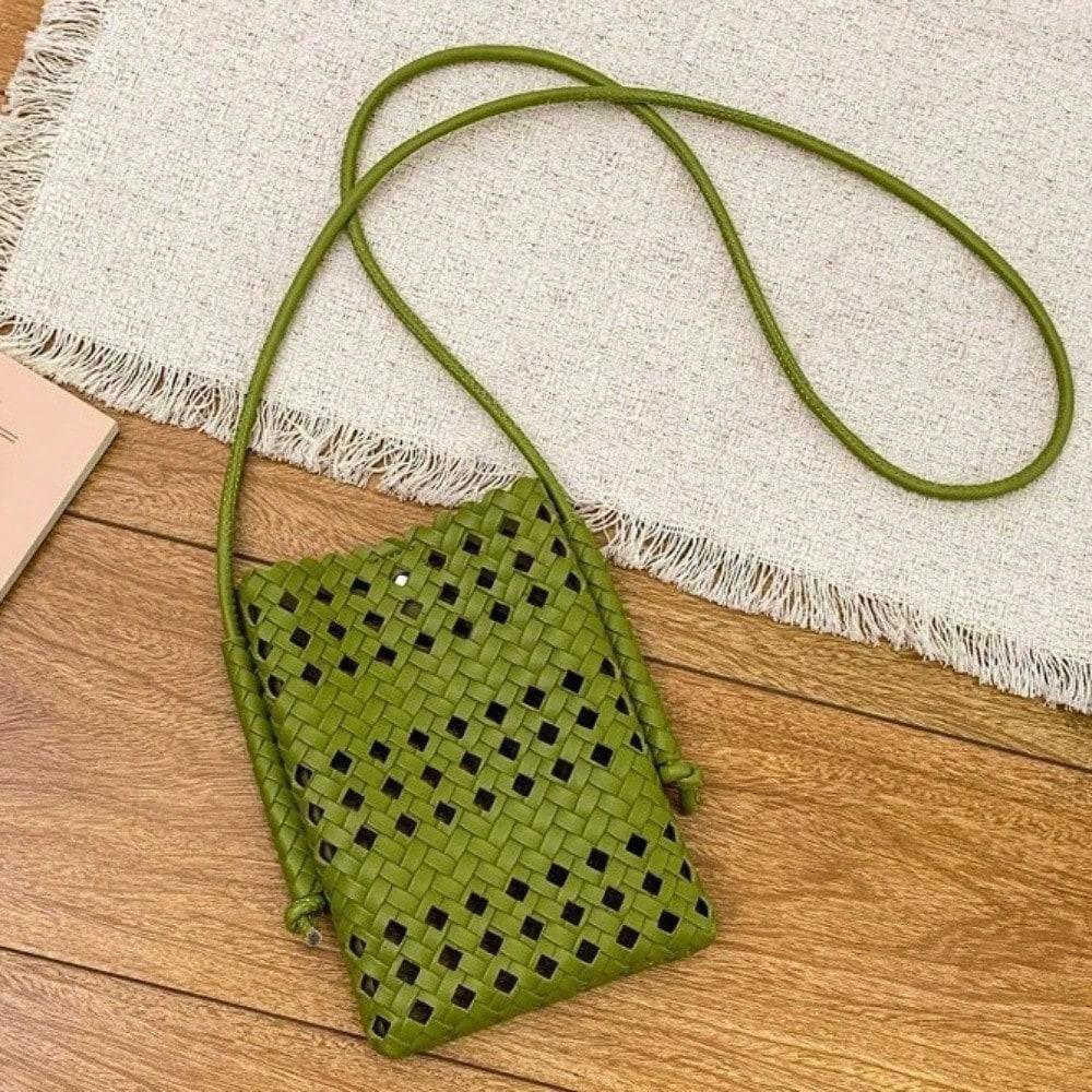 Sac Messager d'Été Creux Personnalité Femme Sac pour Téléphone Portable Grass Green multicolore