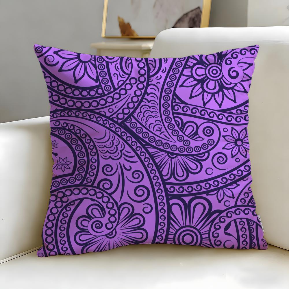 Paisley Pattern Cushion Cover Soft EasyWash Pillow Case Versatile for Couch Bed Travel and Office