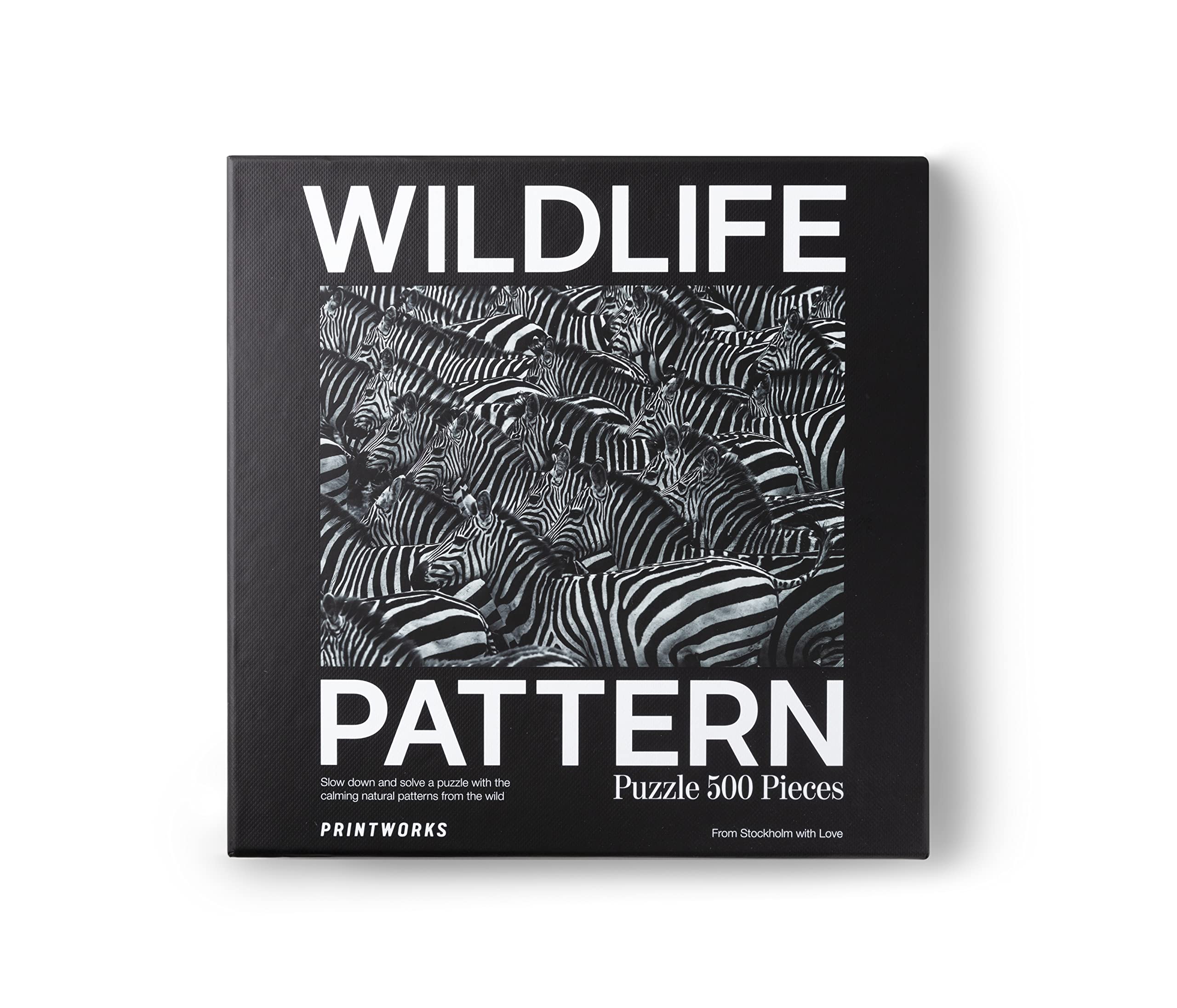 

PRINTWORKS Puzzle Wildlife Puzzle Wildlife Pattern Puzzle Jigsaw Puzzle из Швеции SDGs Wildlife Pattern Zebra Wide Life Pattern Zebra 500 деталей