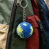 Thickened Metal Ring Crochet Ball Charm Pendant Necklace Plush 1 Pc